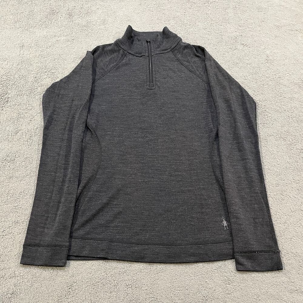 Smartwool Merino 250 Heather Gray 1/4 Zip Pullover Thermal Top Women's Size S